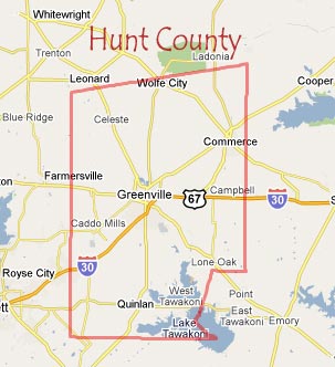 Hunt County Map