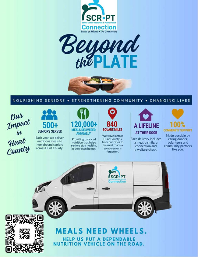 Beyond the Plate campaign infographic — SCRPT Meals on Wheels impact in Hunt County